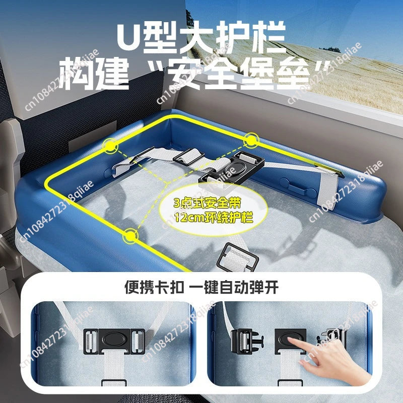 Sleeping Artifact Inflatable Bed Airplane Portable Travel Bed Flocking Inflatable Mattress