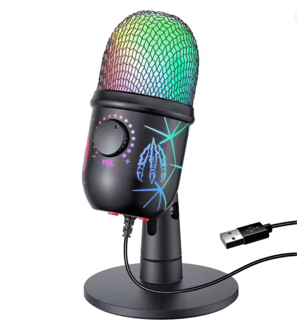 USB Gaming Microphone With RGB and Noise Reduction