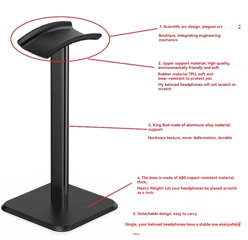 Universal Headphone Stand Aluminium Alloy