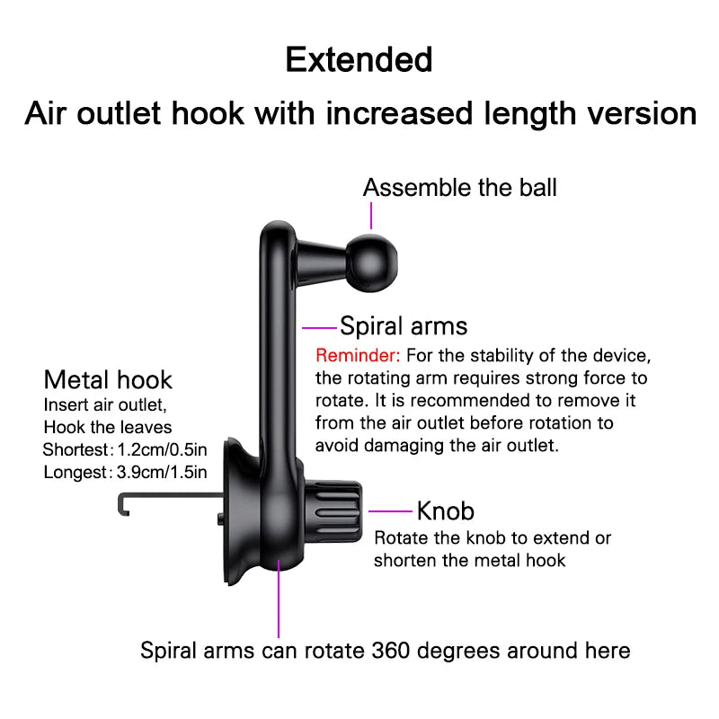 Car Phone Holder Bracket Accessories Interior Air Outlet Vent Base Gadget Universal Auto Cellphone Support Accessories