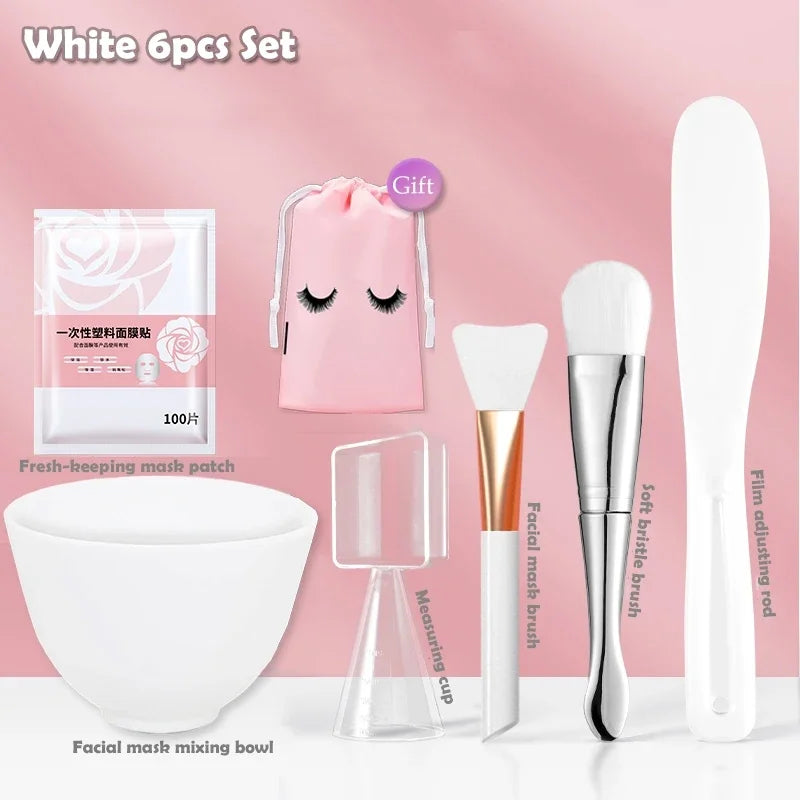 Face Skin Care Tool Set Silicone Facial Mask Brushes Beauty Salon Bowl Spoon Mask Mud Film Brush Skin Care DIY Beauty Tools