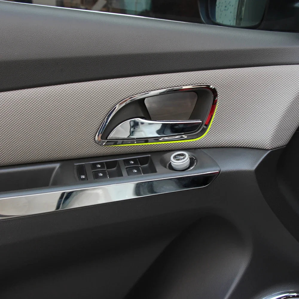 Car accessories For Chevrolet Cruze 2009-2014 ABS Chrome interior doors hand-clasping decoration ring Car styling