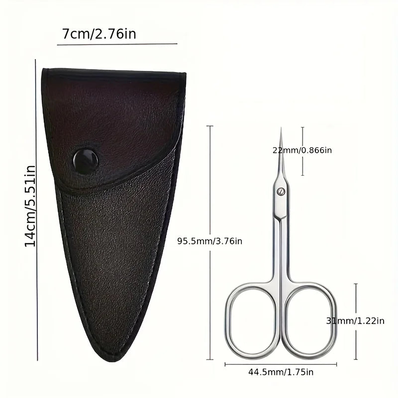 Beauty Cuticle Scissors Precise Stainless Steel Tool for Nail Care And Facial Grooming Equipped with Protective Storage Cover