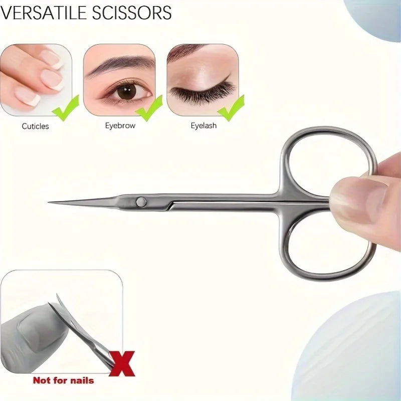 Beauty Cuticle Scissors Precise Stainless Steel Tool for Nail Care And Facial Grooming Equipped with Protective Storage Cover