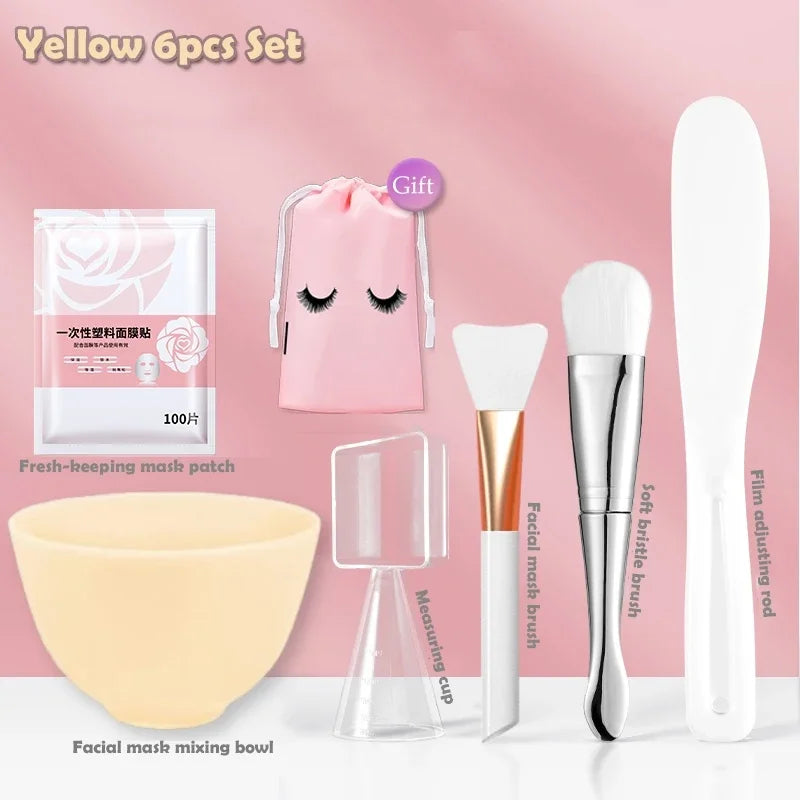 Face Skin Care Tool Set Silicone Facial Mask Brushes Beauty Salon Bowl Spoon Mask Mud Film Brush Skin Care DIY Beauty Tools