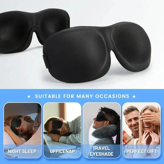 Sleep Eye Mask 3D Soft Skin-Friendly Breathable Eye Cover Blindfold Sleeping for Rest Lunch Break Travel Blockout Light Eyeshade