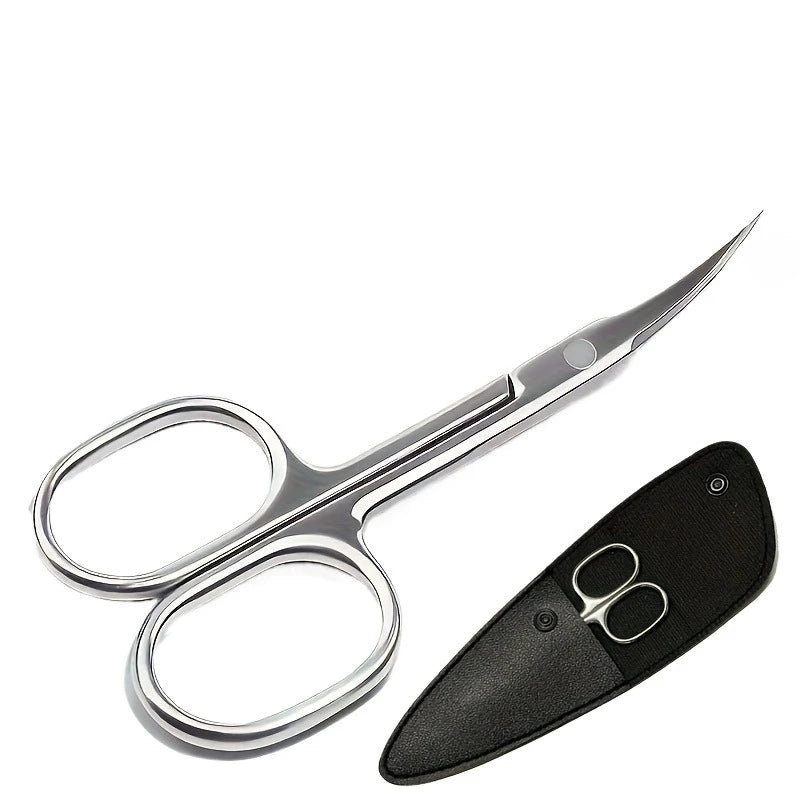Beauty Cuticle Scissors Precise Stainless Steel Tool for Nail Care And Facial Grooming Equipped with Protective Storage Cover