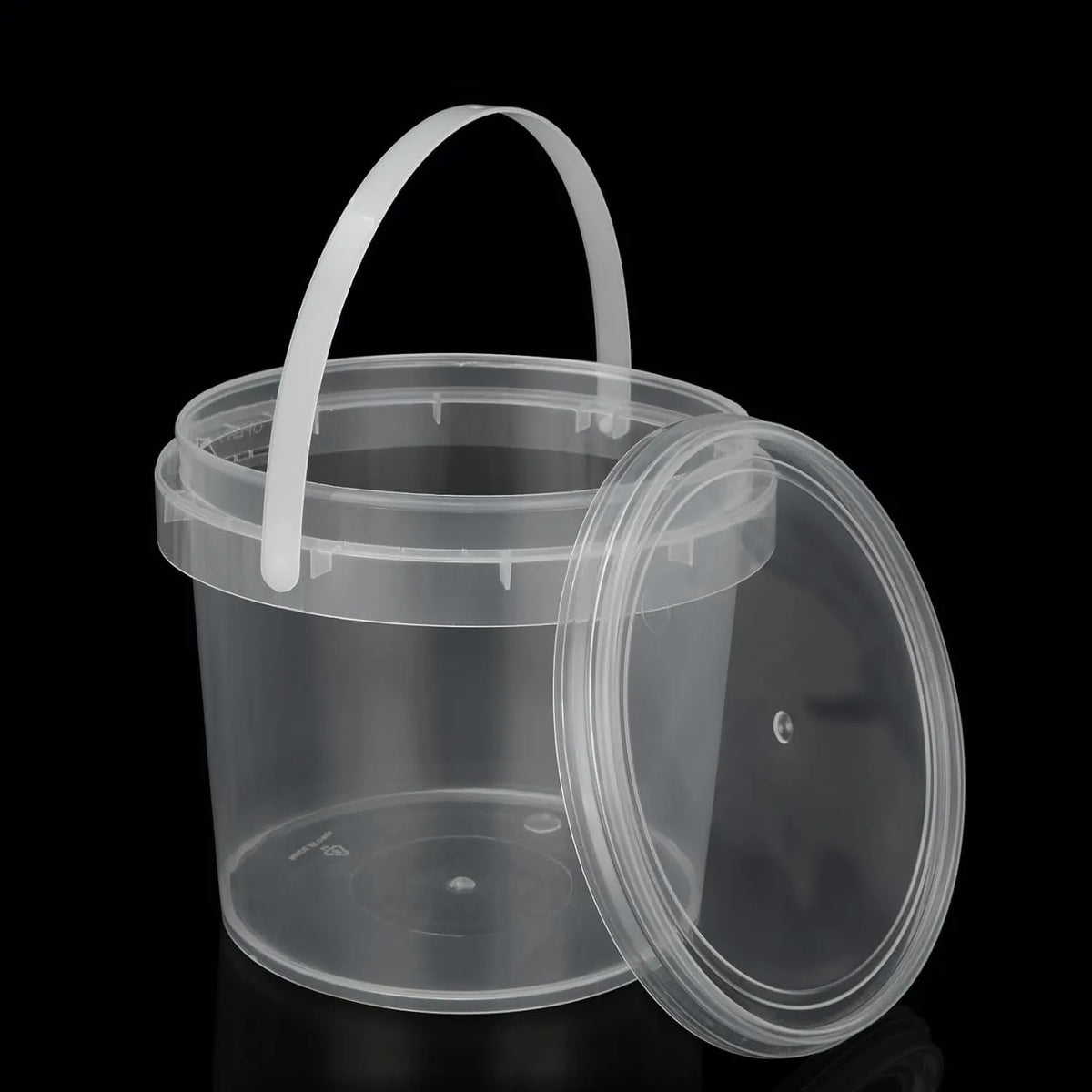 Transparent Plastic Bucket with Handle Reusable Juice Fruit Tea Snack Storage Container Home Organization