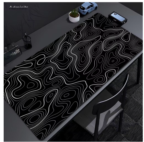 XXL Desk Mat Black And White Strata Liquid Mousepad