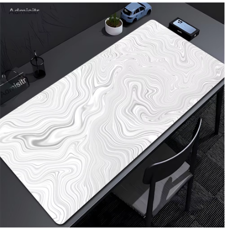 XXL Desk Mat Black And White Strata Liquid Mousepad