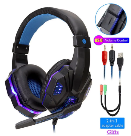 Professional LED Light Wired Gaming Headphones