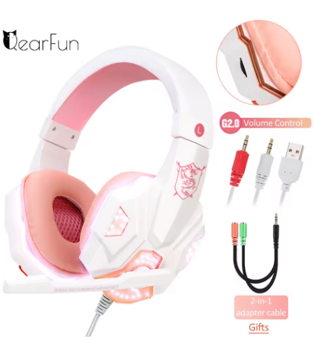 Professional LED Light Wired Gaming Headphones