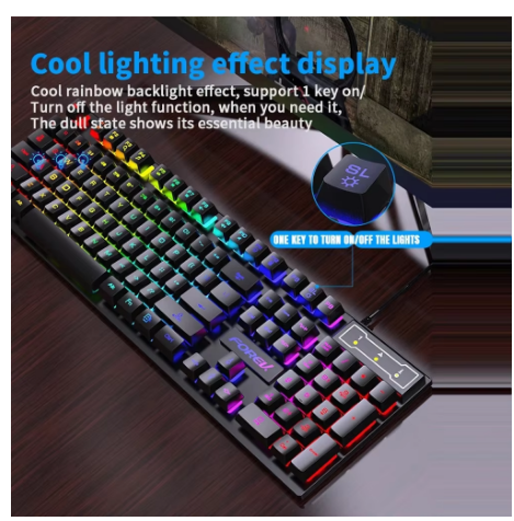 104 Keys Wired Keyboard RGB Colorful Gaming Keyboard Mechanical