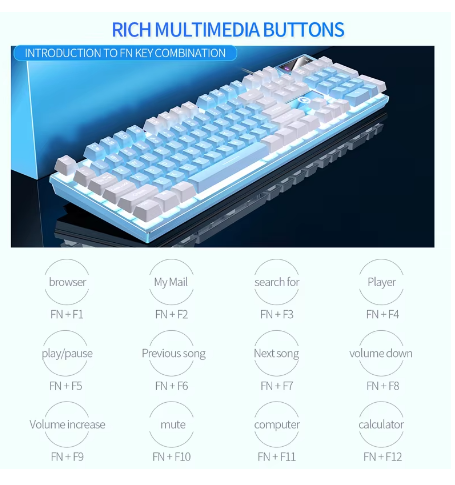 YINDIAO K500 Wired Keyboard Gaming Laptop Desktops PC Computer Office Accessories