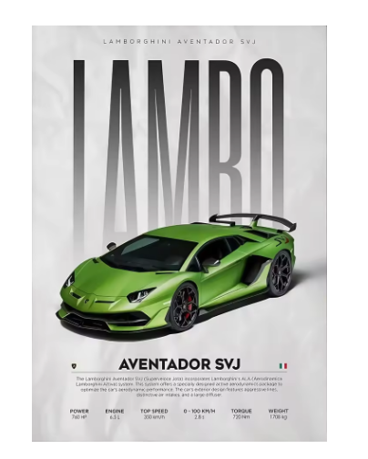 Modern Famous Cars W16 750S Canvas Painting Wall Art Fashion Luxury Sports Car
