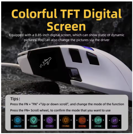 DAREU A980 Wired Gaming Mouse 8KHz 26000 DPI