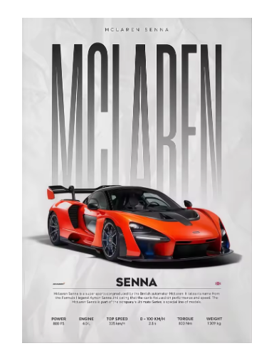 Modern Famous Cars W16 750S Canvas Painting Wall Art Fashion Luxury Sports Car