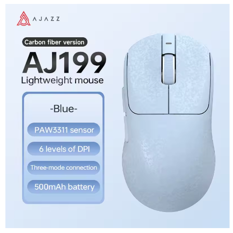 AJAZZ AI Wireless Carbon Fiber Gaming Mouse PAW3311 Three-mode Mouse 24000DPI
