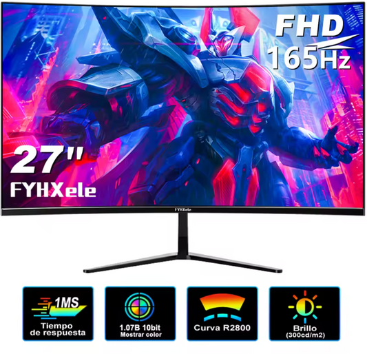 FYHXele Curved Gaming Monitor 165Hz 180Hz FHD QHD