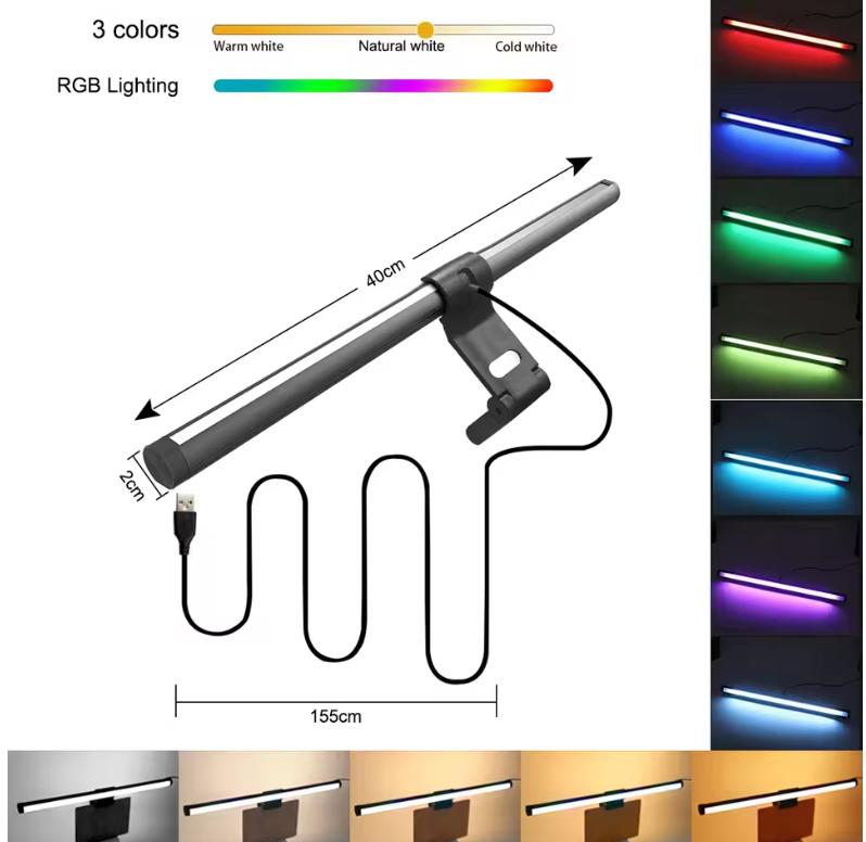 RGB LED Monitor Light Bar Gaming Screen Hanging Light