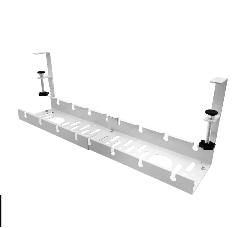 Under Desk Cable Management Tray No-Drill Extendable Metal Tray