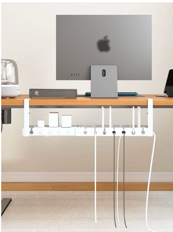 Under Desk Cable Management Tray, Extendable Sturdy Steel