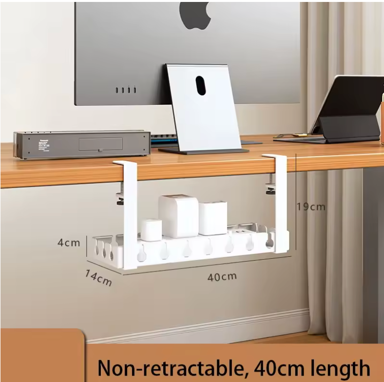 Under Desk Cable Management Tray, Extendable Sturdy Steel