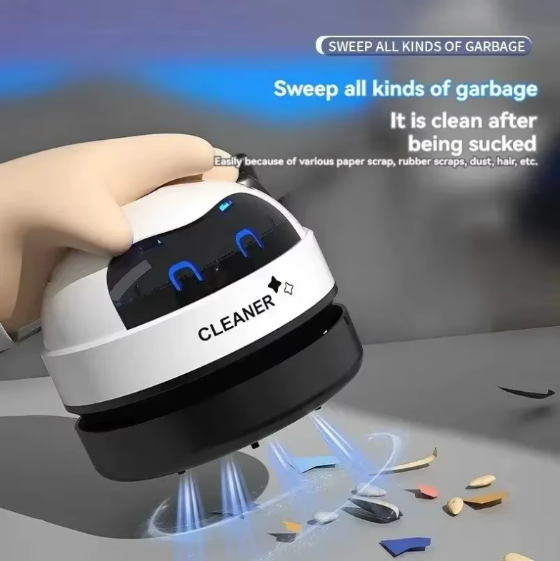 Mini Desktop Vacuum Cleaner USB Rechargeable Detachable Nozzle