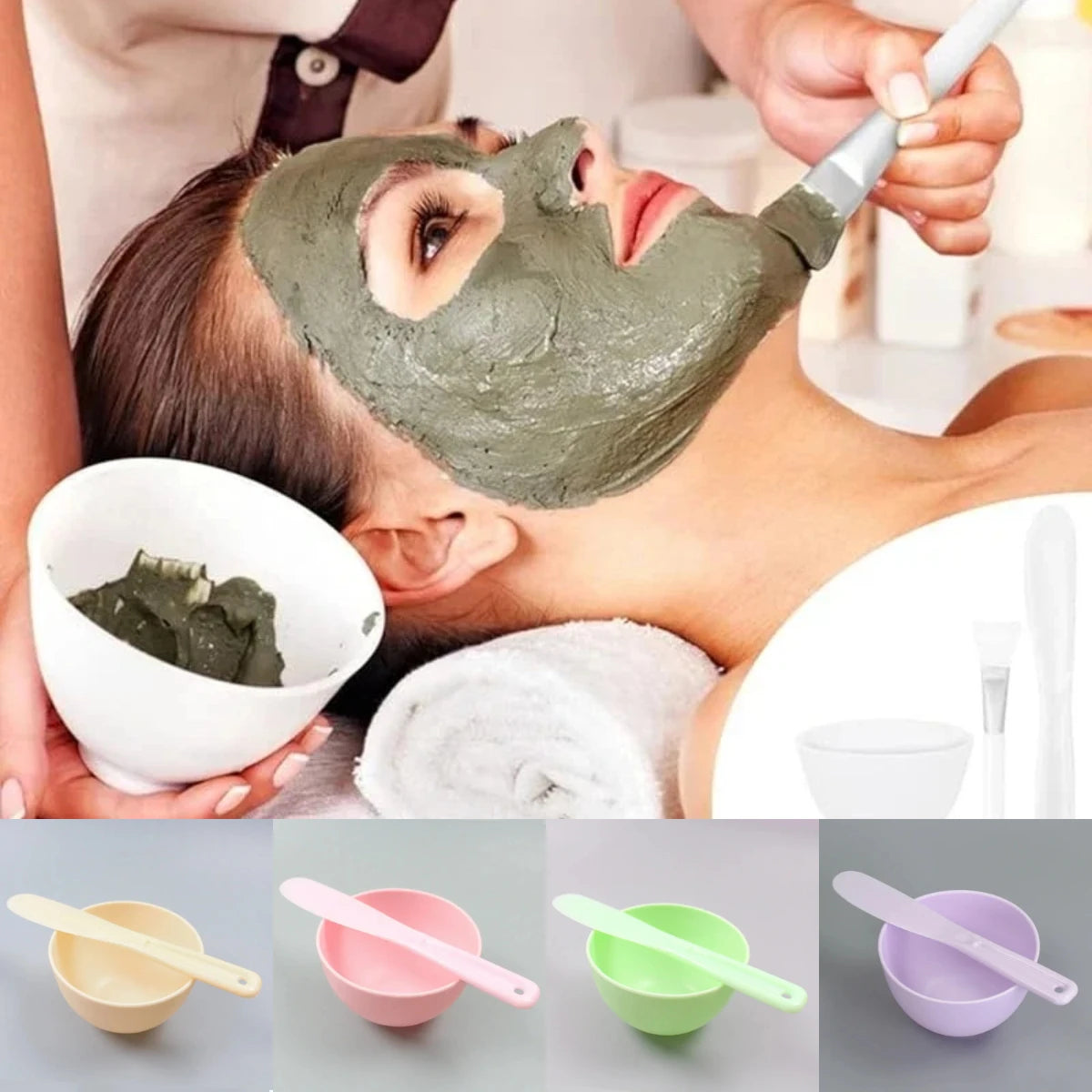Facial Skin Care Tools Kit:Silicone Mask Brush,Facial Applicator Spatula,Measure Spoon&Face Mask Mixing Bowl Set–Beauty Supplies