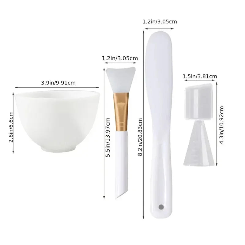 Face Skin Care Tool Set Silicone Facial Mask Brushes Beauty Salon Bowl Spoon Mask Mud Film Brush Skin Care DIY Beauty Tools