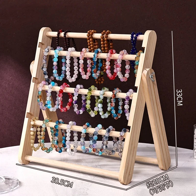 Foldable 3/4Layers Jewelry Display Stand for Bangle Watch Necklace Home Organization Holder Showcase