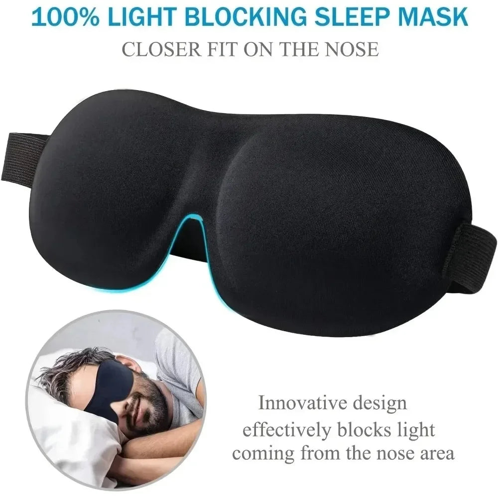 Sleep Eye Mask 3D Soft Skin-Friendly Breathable Eye Cover Blindfold Sleeping for Rest Lunch Break Travel Blockout Light Eyeshade