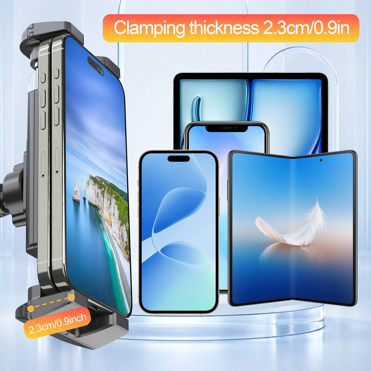 Tablet Holder Tripod Accessories for iPad Mobile Phone Universal Clip Fixer Portable Horizontal and Vertical Shooting